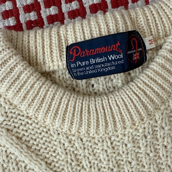 Cable Knit Cream Crewneck Sweater - Picture 2 of 5